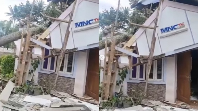 Rumah dari Program Bedah Rumah Baru Dibangun Hancur Tertimpa Pohon