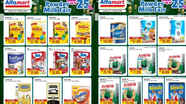 Katalog Promo Alfamart Powder Milk Fair Maret 2026, Diskon Susu Sampai 25 Persen