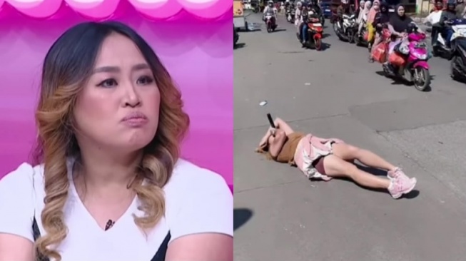 Nyanyi Sambil Rebahan di Aspal, Aksi Ekstrem Pinkan Mambo Cari Nafkah Jadi Omongan