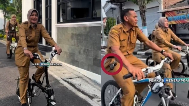 Aksi Bike to Work Wabup Bojonegoro Banjir Kritik Gara-Gara Kunci Mobil Kelihatan