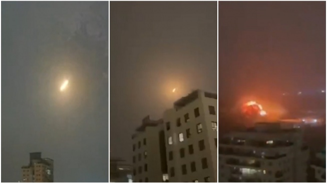 Detik-detik rudal Iran tembus pertahanan Israel. (Grup Telegram via Aljazeera)