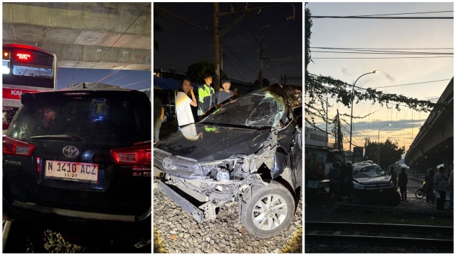 Innova Venturer Ringsek Tak Berbentuk Dihantam KRL di Bogor, Sopir Raib Misterius Usai Tabrakan