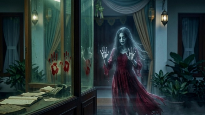 Perempuan Bergaun Merah dan Jejak di Pos Satpam