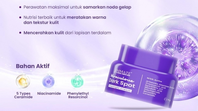 Animate Miraculous Dark Spot Overnight Cream (Shopee/Animate Official Shop)