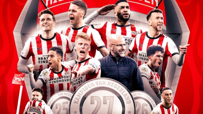 PSV Juara Liga Belanda 3 Kali Beruntun! Feyenoord Tersandung, Gelar Tak Terkejar