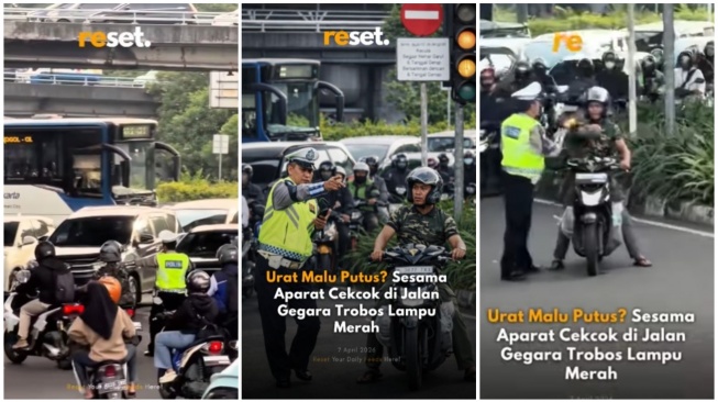 'Urat Malu Putus?' Viral Pria Diduga TNI Cekcok dengan Polisi Gegara Terobos Lampu Merah