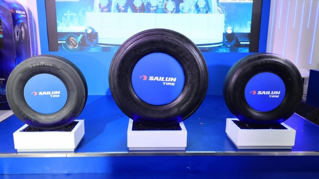 Sailun Group bawa ban hemat bahan bakar di GIICOMVEC 2026. (Foto: SUARA.COM/Manuel Jeghesta)