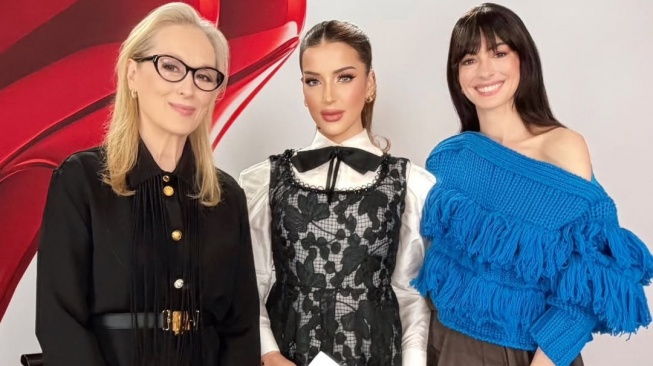 Dipuji Cantik Meryl Streep, Intip Gaya Tasya Farasya saat Interview Bareng Anne Hathaway