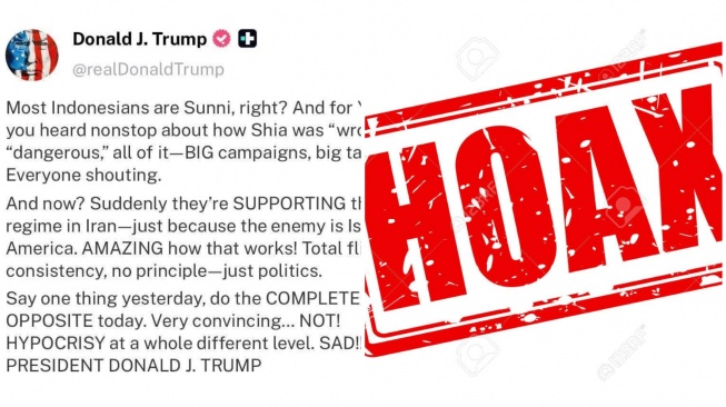 HOAKS! Donald Trump Provokasi Masyarakat Indonesia yang Sunni agar Tak Dukung Iran