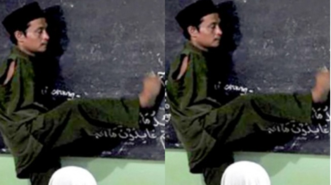 Viral Kisah Pak Untung, Guru Tanpa Tangan di Madura Jago Menulis Huruf Arab