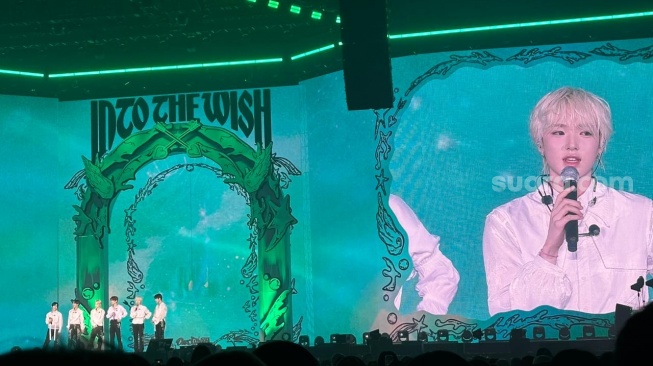 NCT Wish sukses menggelar konser di Indonesia Convention Exhibition (ICE), BSD City, Tangerang pada Sabtu, 11 April 2026. [Suara.com/Sumarni]