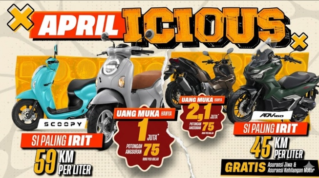Promo APRILicious Honda, Bawa Pulang Motor Impian Modal Uang Muka Sejuta (Dok. Asmo)