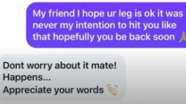 Insiden mengerikan warnai laga Eredivisie saat bek Fortuna Sittard, Justin Hubner, tak sengaja buat kaki Lewis Holtby robek. Sang pemain langsung minta maaf! [Dok. IG Justin Hubner]