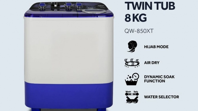 Mesin cuci 2 tabung harga Rp1 jutaan. (Shopee)