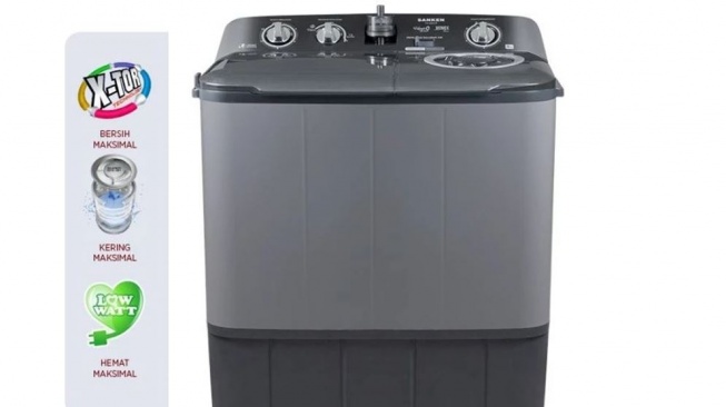 Mesin cuci 2 tabung harga Rp1 jutaan. (Shopee)