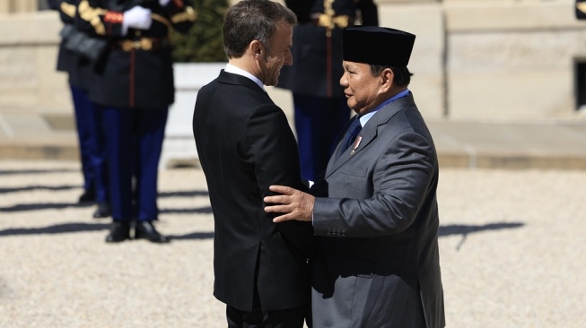 Presiden Prabowo Subianto bertemu Presiden Prancis Emmanuel Macron. (dok. BAKOM RI)