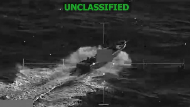 Militer Amerika Serikat kembali melancarkan serangan mematikan di perairan Pasifik timur, Selasa (14/4) waktu setempat. [Tangkap layar X]