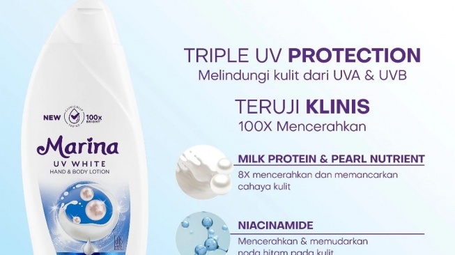 Body Lotion Marina untuk Mencerahkan Kulit. (Shopee)