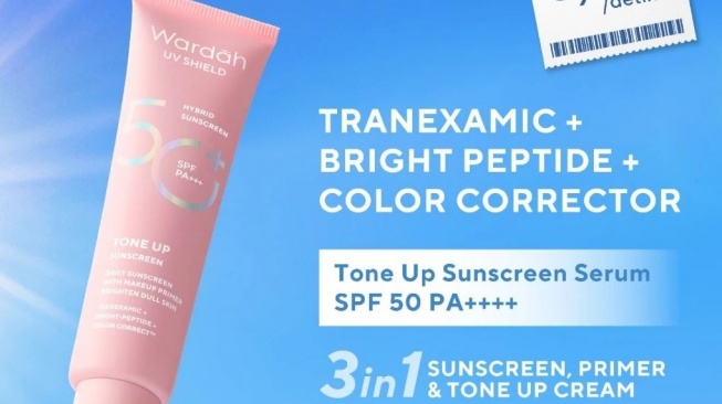 Sunscreen untuk atasi kulit kusam. (Shopee)