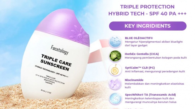 Sunscreen untuk atasi kulit kusam. (Shopee)