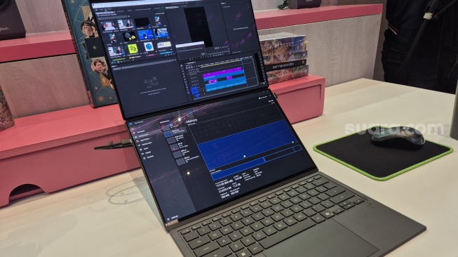 Laptop dengan Intel Core Ultra Series 3 hadir di Indonesia, Jakarta, Rabu (15/4/2026). [Suara.com/Dythia]