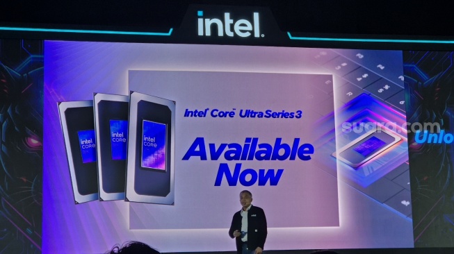 Peluncuran Intel Core Ultra Series 3 di Jakarta, Rabu (15/4/2026). [Suara.com/Dythia]