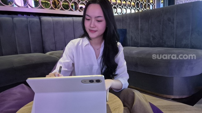 Peluncuran Lenovo Yoga Tab di Jakarta, Kamis (16/4/2026). [Suara.com/Dythia]