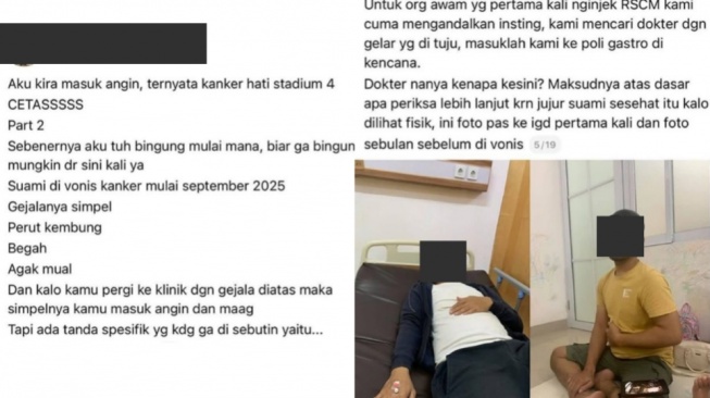 Viral kisah seorang laki-laki kena kanker hati stadium 4, gejala awal dikira masuk angin. (Threads)