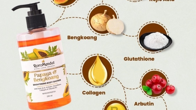 Roro Mendut Papaya & Bengkoang Brightening Body Shower (Shopee)