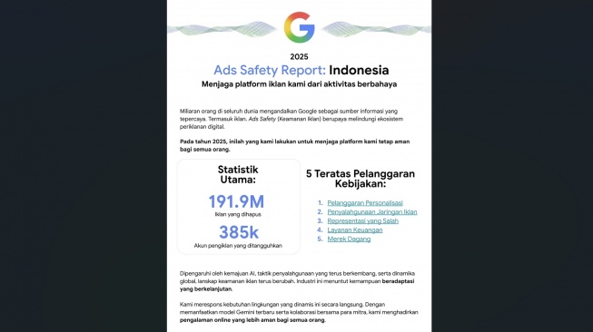 Google Ads Safety Report