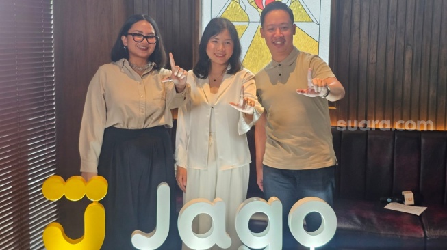 Irene Santoso, Head of Digital Lending Business Bank Jago di Jakarta, Senin (20/4/2026). [Suara.com/Rina]