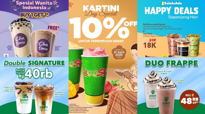 Promo Minuman Spesial Hari Kartini 2026, Banyak Diskon dan Buy 1 Get 1