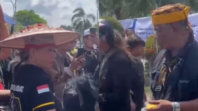 Ada Ritual 'Tepung Tawar' Suku Dayak di Tengah Aksi Massa Kaltim, Apa Maknanya?