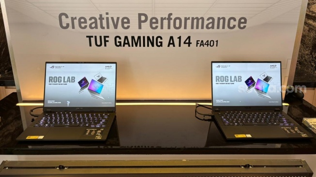 ASUS TUF Gaming A14 FA401EA, Jakarta, Kamis (23/4/2026). [Suara.com/Agnes]