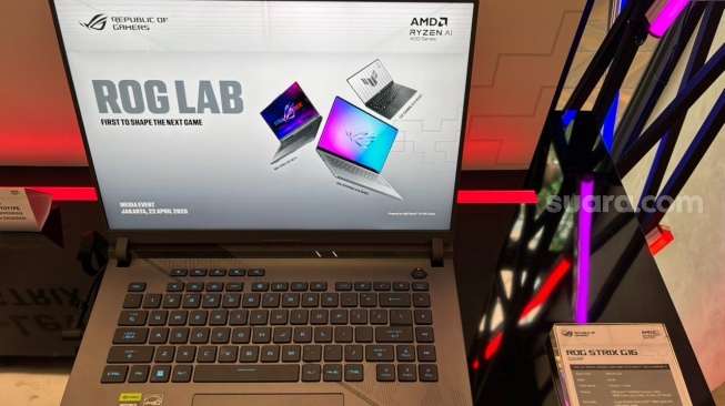 ROG Strix G16 G614P, Jakarta, Kamis (23/4/2026). [Suara.com/Agnes]