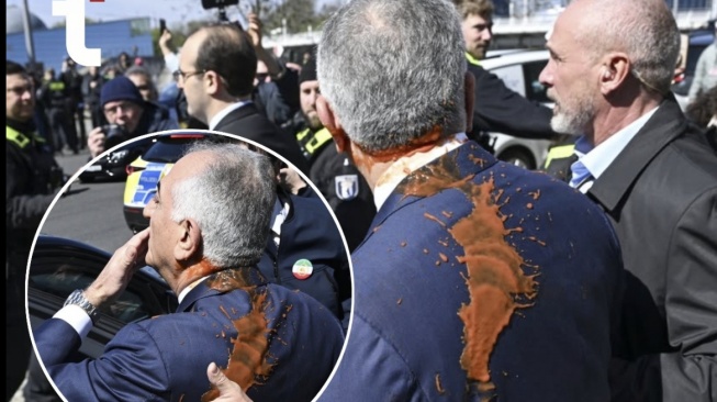 Dianggap Pengkhianat Bangsa, Anak Raja Iran Reza Pahlavi Dilempari Cairan Merah