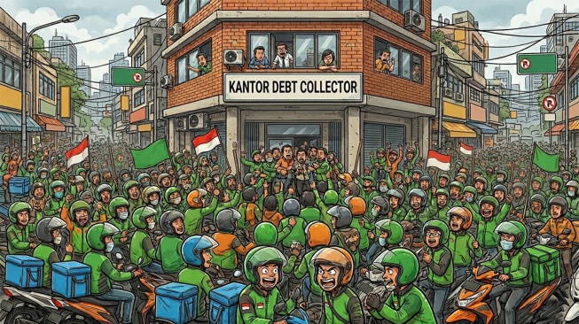 Ratusan Ojol Kepung Kantor Debt Collector di Medan Gegara Motor Rekan Ditarik Paksa