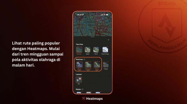 Fitur Strava Subscription, Heatmap. [Strava]