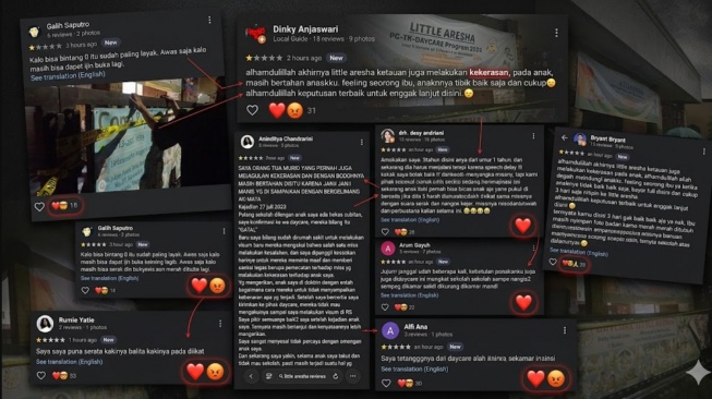 Kumpulan review Google Maps yang ditujukan Daycare Little Aresh (Threads)