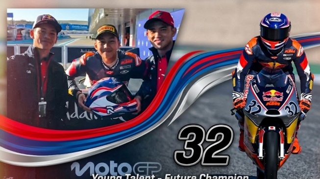 Kiandra Ramadhipa tampil mengesankan di ajang Red Bull Rookies Cup 2026 yang digelar di Sirkuit Jerez, Spanyol, Minggu (24/4/2026) [Instagram]