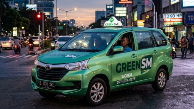 Ilustrasi foto Taksi Green SM [Gemini AI]