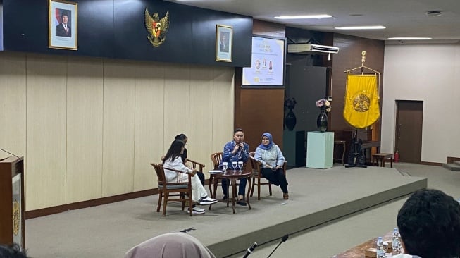 Kuliah Umum ILUNI FIB UI, Selasa (28/4/2026). (Suara.com/Fajar Ramadhan)