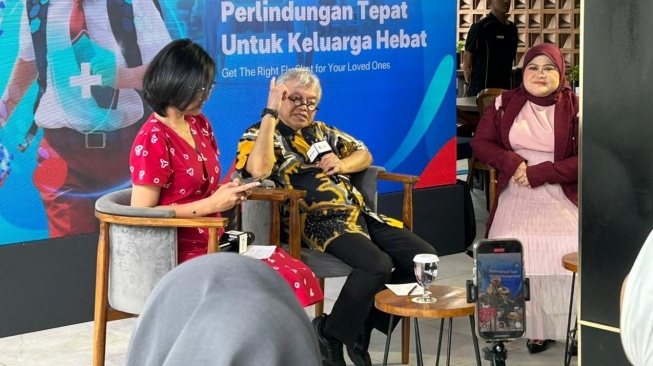 Satgas Imunisai Ikatan Dokter Anak Indonesia (IDAI) Prof.Dr.dr.Soedjatmiko dalam diskusi PT. Kalbe Farma Tbk pada Kamis (28/4/2026). (Suara.com/Dini Afrianti Efendi)