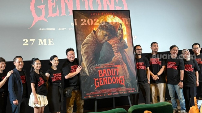 Konferensi pers film Badut Gendong yang digelar di kawasan Cikini, Jakarta Pusat pada Rabu, 29 April 2026 [Suara.com/Tiara Rosana].