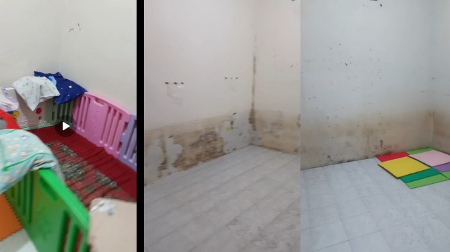 Kondisi kamar yang dihuni balita dan bayi little aresha saat digrebek (dok. Shevinna putti/suara.com)