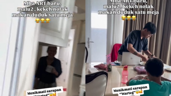 Viral! Majikan Ini Paksa ART Baru Makan Satu Meja, Reaksinya Bikin Mewek