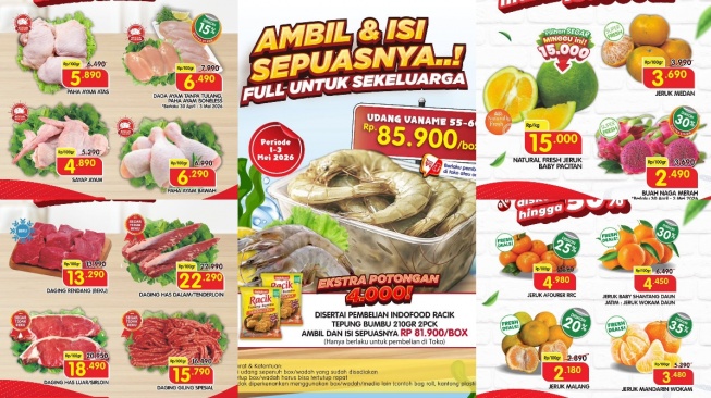 Promo Superindo Hari Ini 1 Mei 2026, Daging dan Buah Segar Dibanderol Harga Miring