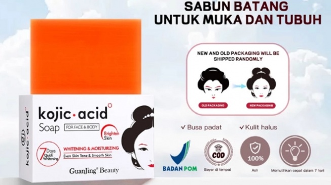 GUANJING Natural Kojic Acid Soap Face Whitening Brightening (Shopee)