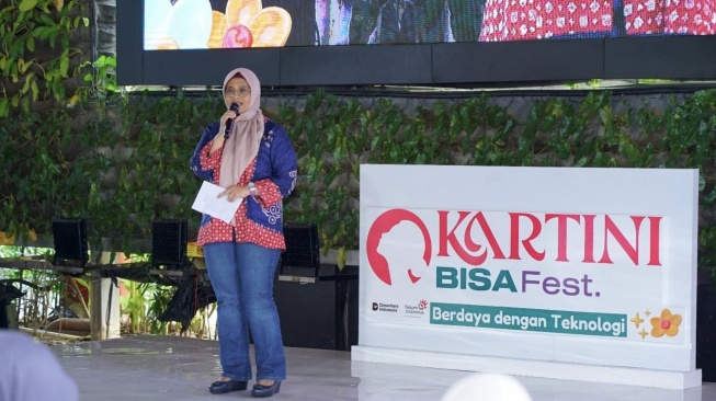 Direktur Utama Telkom Dian Siswarini turut hadir dan memberikan sambutan dalam agenda Kartini BISA Fest pada 20&ndash;24 April 2026 di Telkom Hub, Jakarta Selatan. (Dok: Telkom)