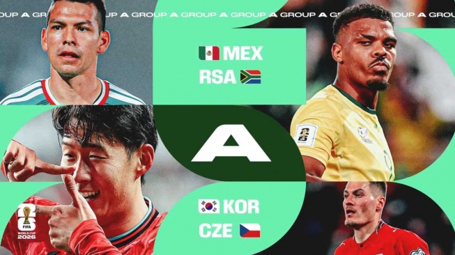 Grup A Piala Dunia 2026: Meksiko, Afrika Selatan, Korea Selatan, Ceko. [FIFA]